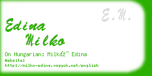 edina milko business card